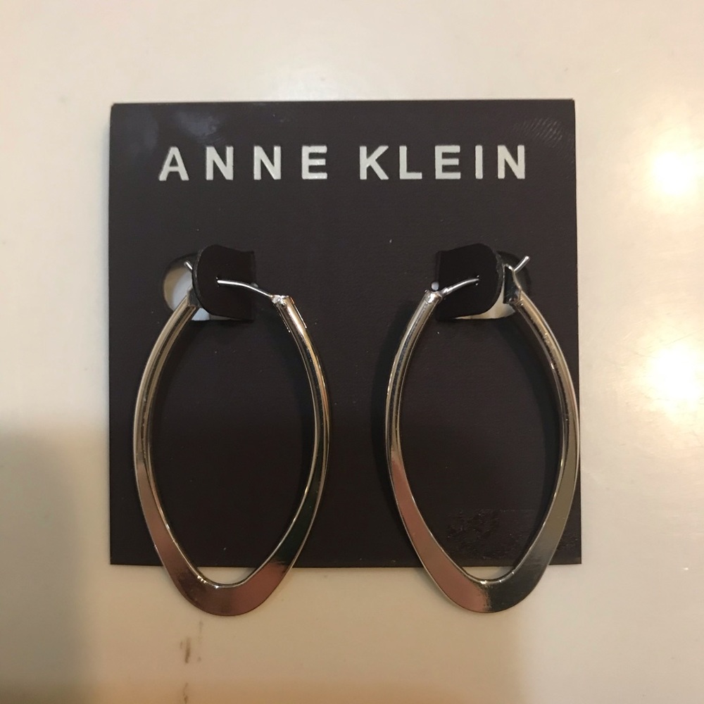 Silver oval hoops